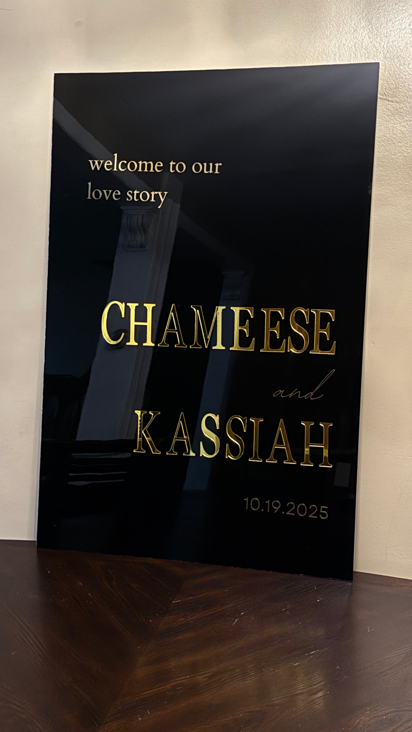Welcome to our love story wedding acrylic Sign ( 24in x 36in )